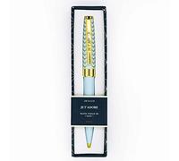 DRAEGER Paris - Bolígrafo de color verde almendra y oro Je t'adore - Texto personalizado - Tinta negra - Idea de regalo de cumpleaños, Navidad, fiesta para amigos, hermanos y hermanas - Caja de regalo
