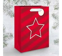 Draeger Paris - Bolsa de regalo con diseño de rayas rojas y estrellas AR