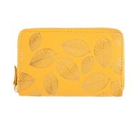 DRAEGER PARIS 1886 Cartera para Mujer, Hojas Doradas, Color Amarillo Mostaza, Billetera, 15 x 2,5 x 9,5 cm