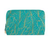 Draeger Paris - Cartera - 15 x 2,5 x 9,5 cm - Verde/Dorado - Cremallera - Accesorio, Moda, Moda - Idea de Regalo para Amigos, Familia, día de la Madre, Novia, Turquesa, 15 x 2,5 x 9,5 cm