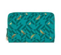 Draeger Paris - Cartera - 15 x 2,5 x 9,5 cm - Verde/Dorado - Cremallera - Accesorio, Moda, Moda - Idea de Regalo para Amigos, Familia, día de la Madre, Novia, Verde Turquesa, 15 x 2,5 x 9,5 cm