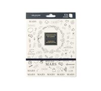 Draeger Paris - Cuaderno de pegatinas organizativas en blanco y negro - 12 hojas