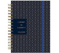 DRAEGER Paris | Cuaderno de presupuesto Azul Marino y Espiral | 15,5 x 21 cm A5 | 192 páginas | Gestión financiera, Presupuesto, ingresos, Gastos | Organización