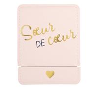 DRAEGER Paris | Espejo de bolsillo Hermana de Corazón con estuche Rosa | Espejo cuadrado Maquillaje para llevar a cualquier lugar | Ideal para Hogar y Viajes | 9 x 7 cm | Regalo personalizado de cumpleaños, para cualquier ocasión