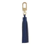 Draeger Paris - Llavero con pompón liso, poliuretano, 13x2cm, Acero inoxidable, Sin gema