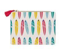 Draeger Paris - Monedero Estampado de Tablas de Surf, 100% algodón, con Cremallera y Borla, 12 x 9,5 cm