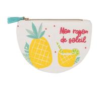 Draeger Paris - Monedero Mon Rayon de Soleil, 100% algodón, con Cremallera y Borla, 12 x 9,5 cm