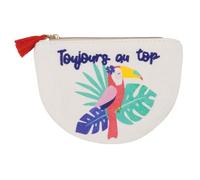 Draeger Paris - Monedero Toujours au Top, 100% algodón, con Cremallera y Borla, 12 x 9,5 cm