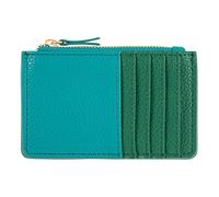 Draeger Paris - Portatarjetas con Cremallera, Color Turquesa y Verde, Paleturina Turquesa., 12,5 x 8 cm