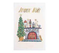 DRAEGER Paris | Tarjeta de felicitación Feliz Navidad | Chimenea de Navidad | Fiesta de Fin de Año | Acabados de Oro a Caliente | 12 x 17 cm | Made in England | Sobre Incluido | Papel FSC®