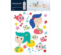 Draeger - Sticker Mural Sirènes et poissons - Homesticker - Décoration Chambre Enfant Salle de Jeux - Grand Format