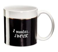 Draeger - Taza Original - Taza de té para regalar a sus seres queridos - Taza de café de porcelana fina - 350 ml 8 cm de diámetro x 8,5 cm de altura 2 minutos... Preparo café