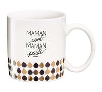 Draeger - Taza Original - Taza de té para regalar a sus seres queridos - Taza de café en porcelana fina - 350 ml 8 cm diámetro x 8,5 cm altura mamá fría mamá mamá fría mamá mamá fría gallina