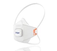 Dräger X-plore 1920 V | 10 Máscaras de protección respiratoria FFP2 con válvula | Mascarilla antipolvo desechable para trabajos de construcción, bricolaje, pintura