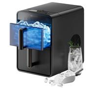 DRAEME AuraBullet Ice Máquina de Hielo En Cubitos Con Producción Rápida De Hielo En 6 Minutos, Depósito y Canasta Separados, Dos Tamaños de Cubitos, Control Digital, Luz LED y Función de Autolimpieza