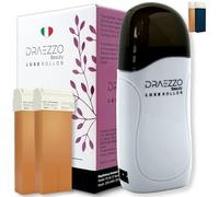 Draezzo - Cera Depilatoria Roll On Kit. Descubre los beneficios del argán. Calentador Cera Roll On + 2 Cartuchos Roll On Cera Depilatoria + 100 Bandas Depilatorias. Luxe RollOn