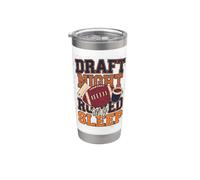 Draft Night Arruined My Sleep Fantasía Fútbol Humor Vaso térmico de acero inoxidable de doble pared