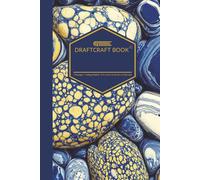 Draftcraft Book: Midnight Pebble Pattern Notebook: Elegant Blue & Gold Abstract Stone Design | College Ruled Lined Notebook with Header | 6×9 Premium ... for Work, Study, Notes, and Daily Planning