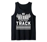 Drag Racing Corazón en Pista Bandera a Cuadros Racer Soul Life Camiseta sin Mangas