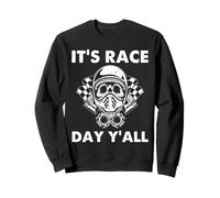 Drag Racing It's Race Day Y'all - Bandera a Cuadros para Deportes de Motor Sudadera
