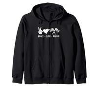 Drag Racing Peace Love - Bandera a Cuadros Estilo automovilístico Sudadera con Capucha