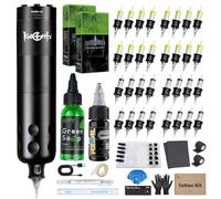 Dragoart Knight2Pro - Kit de tatuaje profesional, pistola de tatuaje de 10.000 rpm, bolígrafo de tatuaje 8H-Work sin sobrecalentamiento, tinta negra de Estados Unidos para sombreado de forro, 32