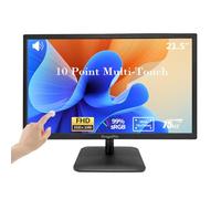 Dragolftie - Monitor de visualización táctil de 21.5 pulgadas FHD 1920 x 1080P, altavoces integrados, soportes VESA, visualización táctil de 10 puntos para computadora con puerto HDMI VGA tipo B