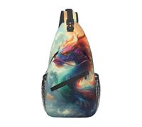 Dragón 3 Hombre Mujer Mochila Bandolera Pequeño Mochila Cruzada Con Correa Ajustable Bolsa Cruzada Para Senderismo Correr Acampar Ciclismo