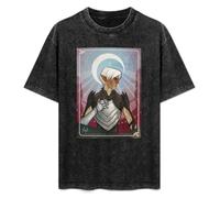 Dragon Age Fenris The Moon Hip Hop Vintage Streetwear T-Shirt Washed Unisex Tops Size M