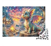 Dragón al Amanecer Set De Rompecabezas 1000 Piezas para Coleccionistas, Papel Grueso Reciclado,Cute Baby Dragón Regalo Parejas, Rompecabezas Decorativo 38x26cm/1000pcs