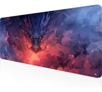 DragóN Alfombrilla Ratón XXL 90 x 40 cm, Mouse Pad Negro Alfombrilla Ratón Gaming con Superficie Suave y Base de Goma Antideslizante, Gaming Mousepad Mejora La Precisión y La Velocidad PjY13175 6-3