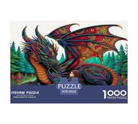 Dragon and Beauty Rompecabezas 1000 Piezas Animal Estéticos Y Desafiantes Rompecabezas De Desafío Duro Imposible Regalo para Familiares/Parejas para Adultos Y Niños Mayores 38x26cm/1000pcs