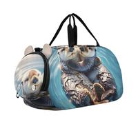 Dragon and Castle - Bolsa de viaje para niñas, bolsa de viaje para niños, bolsa de deporte, Animales lindos de nutria de mar, Classic