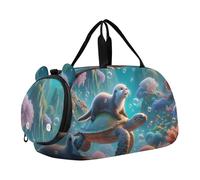 Dragon and Castle - Bolsa de viaje para niñas, bolsa de viaje para niños, bolsa de deporte, Nutria de tortuga marina linda, Classic