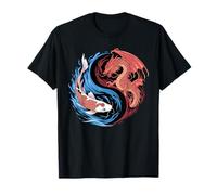 Dragon and Koi Yin Yang Fusion Harmony Zen Yoga Mujeres Hombres Camiseta