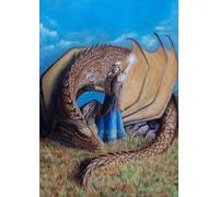 Dragon and the woman notebook: A4 format: Paper For School, College, Office, Work, Students, 120 pages, lined