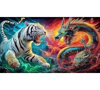 dragón and Tiger Puzzle de 1000 Piezas para Adultos - Juego Familiar Divertido & Estimulante Idea Actividad para casa 38x52/1000pcs