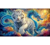 dragón and Tiger Puzzle de 1000 Piezas para Adultos - Papel Reciclado Actividad para casa & Idea 38x26/1000pcs