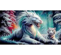 dragón and Tiger Puzzle de 1000 Piezas para Adultos - Papel Reciclado Regalo Divertido & Juego Familiar Estimulante 38x52/1000pcs