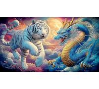 dragón and Tiger Puzzle de 1000 Piezas para Adultos y niños - Actividad Familiar Juego edugatoivo & Relajación Regalo 75x50/1000pcs