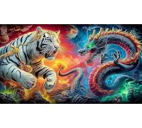 dragón and Tiger Puzzle para Adultos de 1000 Piezas - Juego diFícil & Estimulante Actividad para casa Regalo 75x50/1000pcs