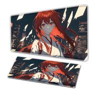 Dragon anime mouse pad, large gaming keyboardpad, gaming mousepad XXL rubber anti slip base - stitched edges - smooth surface - Office mousepad - PC portátil accessories (E, 35.5x19.6 in)