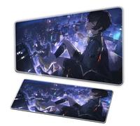 Dragon anime mouse pad, large gaming keyboardpad, gaming mousepad XXL rubber anti slip base - stitched edges - smooth surface - Office mousepad - PC portátil accessories (A, 35.5x19.6 in)