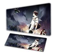 Dragon anime mouse pad, large gaming keyboardpad, gaming mousepad XXL rubber anti slip base - stitched edges - smooth surface - Office mousepad - PC portátil accessories (C, 31,5 x 11,8 in)