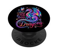 Dragón Arco Iris Solo Una Chica Que Ama Los Dragones Amante De PopSockets PopGrip Adhesivo
