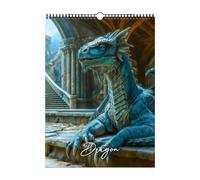Dragon Art Calendar 2026, 12 Month Fantasy Themed Planner, Wall and Desk Organizer for Scheduling, Planning, Appointments, and Decorative Use in Home, Study, or Office Spaces 8,27 x 11,22 pulgadas