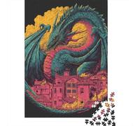 Dragon Art Print Fantasy Decor Puzzles Imposible,desafío for Adults Juego Educativo 1000 Piezas Obra De Arte De Juego De para Adultos, Regalos A Partir De 14 Años 52x38cm/1000pcs