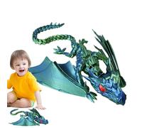 Dragón articulado de - Modelo Impreso en 3D móvil Fantasy Fidget Dragon | Creativa Estructura Plegable dinámica, Iridiscente, nacarado, Copos Luminosos para niños, Oficina, hogar, au