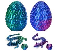 Dragón Articulado Impreso En 3D 2 Piezas Huevo De Dragón 3d Con Dragón Huevos De Dragón Con Dragón En El Interior Huevo De Cristal Juguete De Dragón Ara Automóviles, Oficinas Y Decoración Del Hogar
