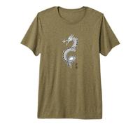 Dragón asiático Fresco con Caracteres Chinos Camiseta Premium